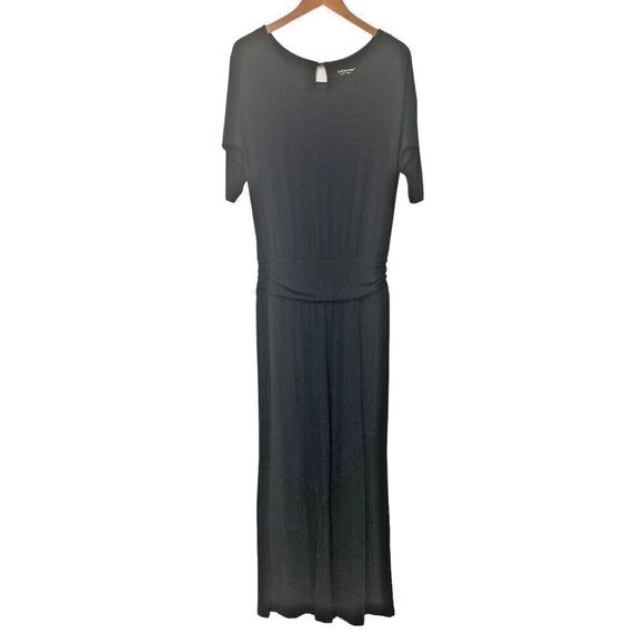 Soft Surroundings Size S Black Jumpsuit Modal Jersey Knit Wide Leg Travel Modern - Picture 1 of 10